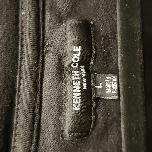 Men's Kenneth Cole Sweater Black 1/4 Zip Front Pouch Pocket Medium - Picture 3 of 4